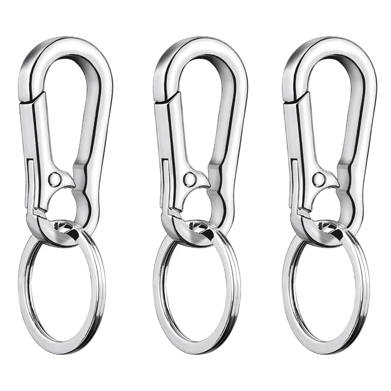 3pcs Keychain Buckle Anti-lost Waist Belt Clip Keyring Buckles Carabiner Keychains for Outdoor Climbing Sports Tools