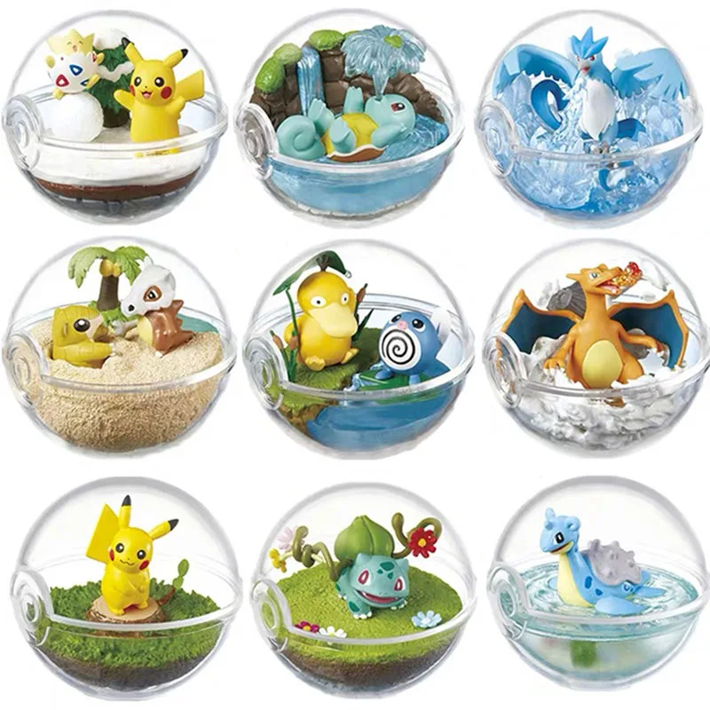 Экшн фигурка из аниме Такара Charizard Psyduck Articuno together Pi Cubone прозрачный мяч Покемон