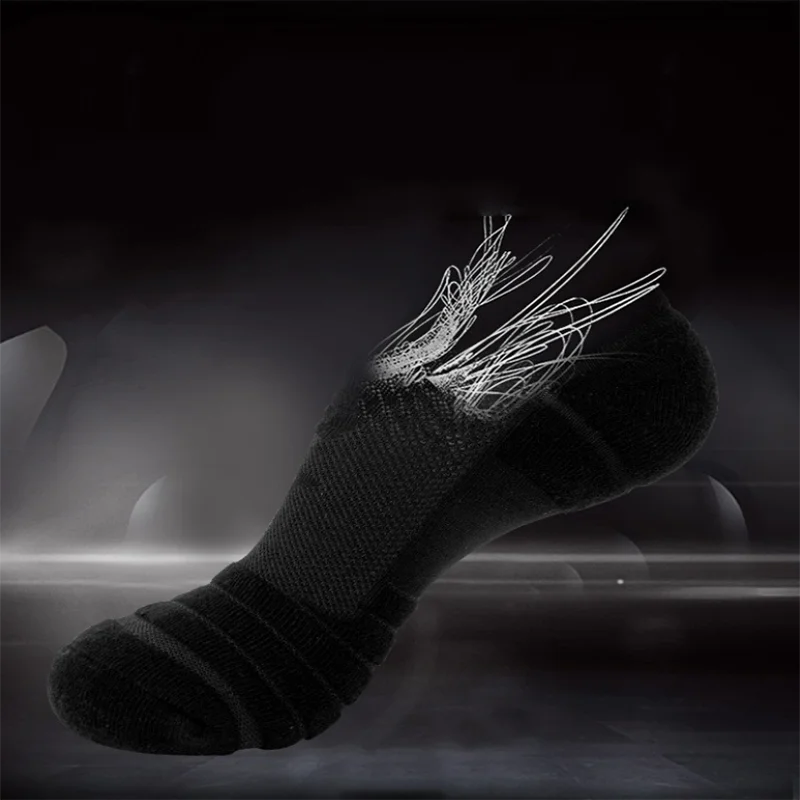 

New Men's and Women's Professional Sports Socks Four Seasons Deodorant Towel Bottom Running Socks Compression White Socks
