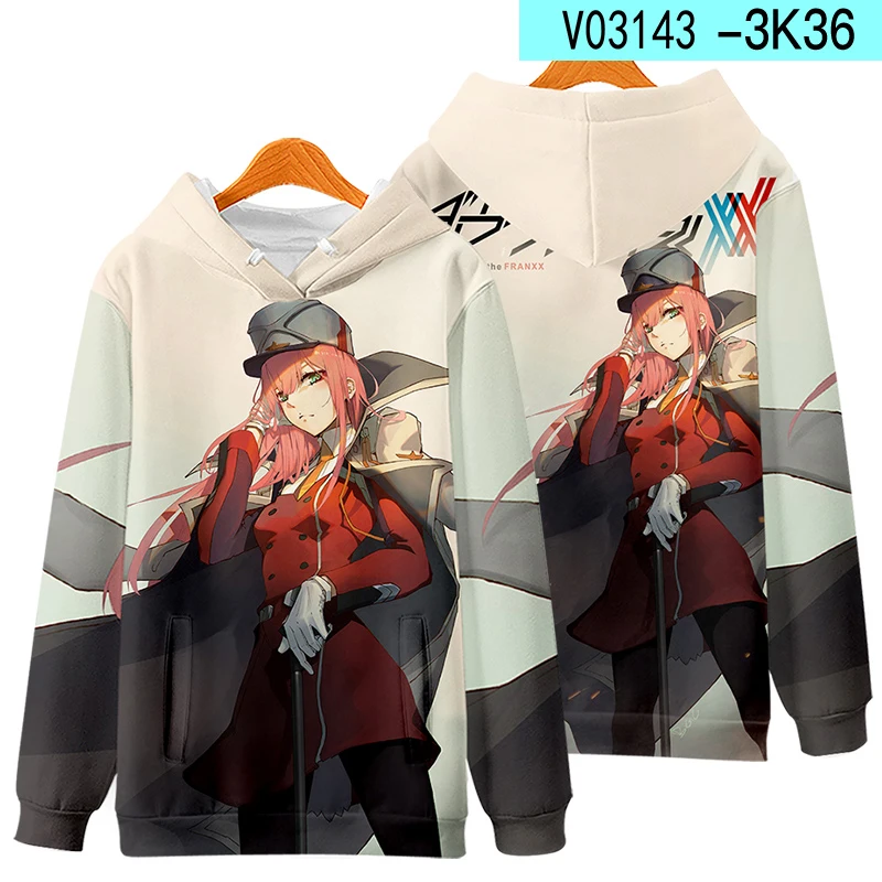 Модная дизайнерская Толстовка Zero Two с капюшоном для женщин и мужчин уличная
