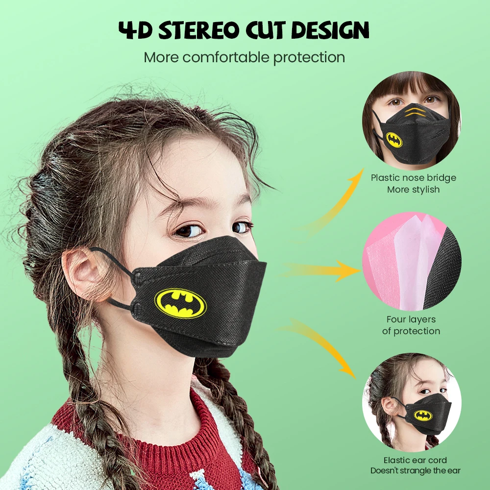 Детская черная маска kn95mask Мультяшные Детские одобренные маски FPP2 детские ffp2 fpp2