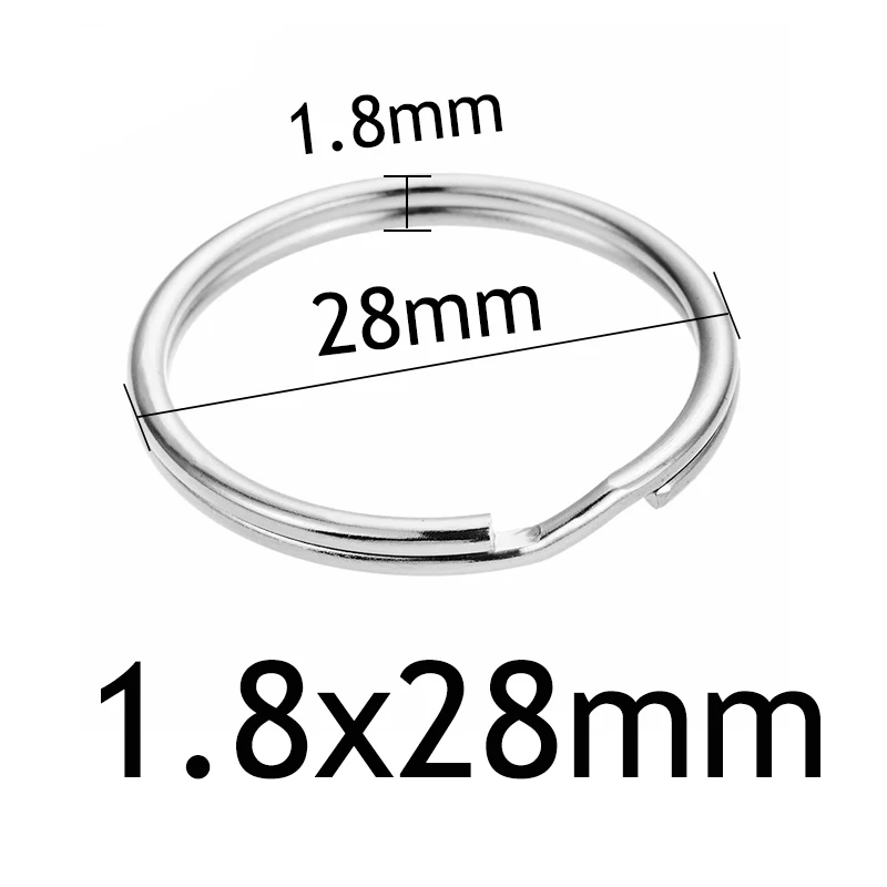 arc 1.8x28mm 10 шт./лот Нержавеющая сталь Отверстие Ключ Брелок для ключей 20/23/25/28/30/32/35 мм Для женщин Сталь круглый Разделение милый брелок подарки для Для мужчин - Цвет: arc 1.8x28mm