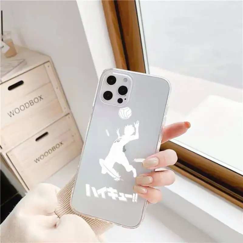 

Haikyuu volleyball boy Hinata attacks Phone Case For iphone 12 11 8 7 6s 6 5 5s 5c se plus mini x xs xr pro max Transparent