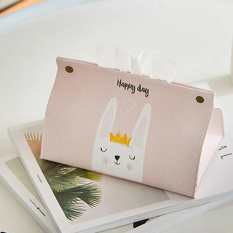 

New Printed Paper Towel Box Household Leather Tissue Box Bedroom Multi-function Paper Tissue Tissue Storage Boxes