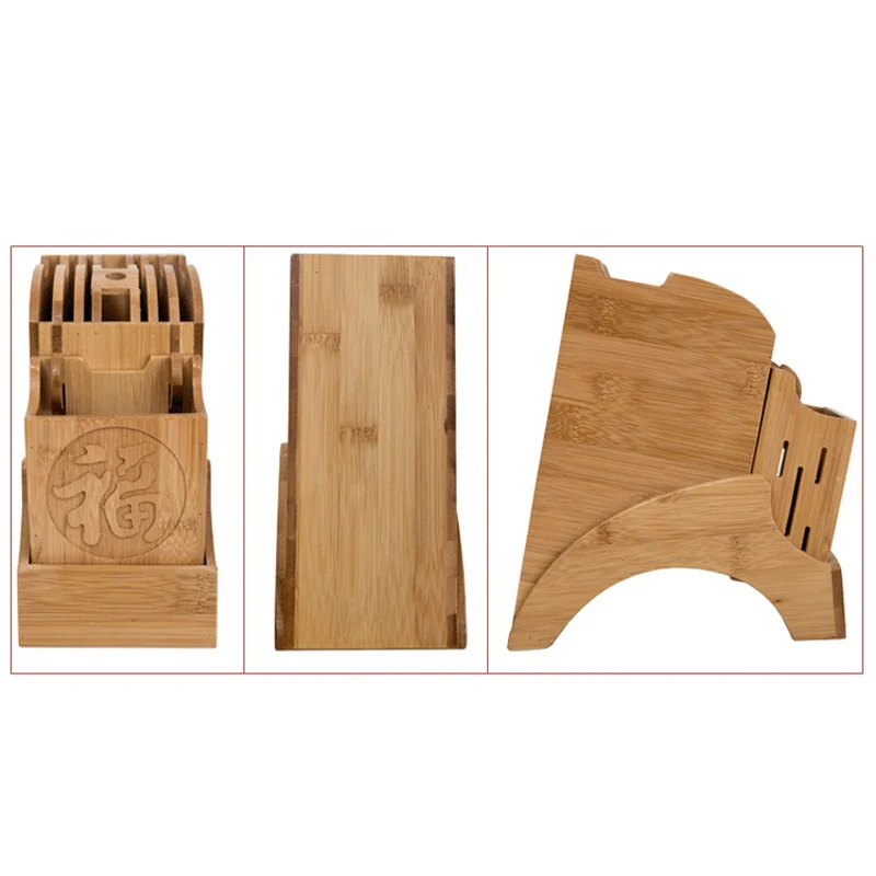 

Bamboo Wood Kitchen Knife Holder Chinese Style Multifunction Storage Tools Knife Storage Rack Block Vertical Stand Accessories