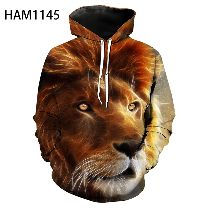 Худи с 3D-принтом короля льва для мальчиков и девочек детская модная длинная