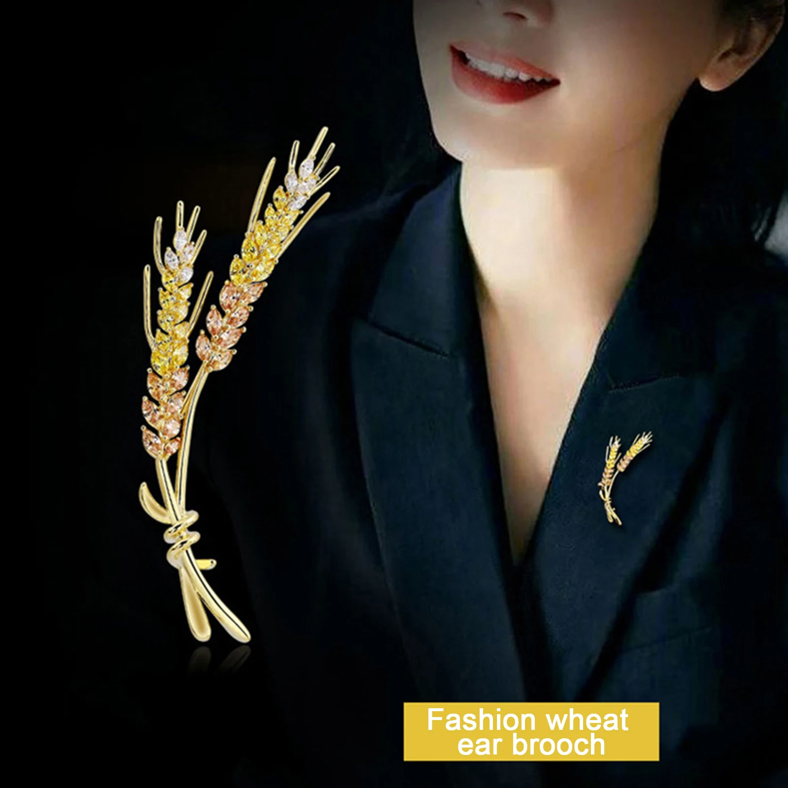 Популярные аксессуары Золотая брошь в виде пшеничных ушей модная женская