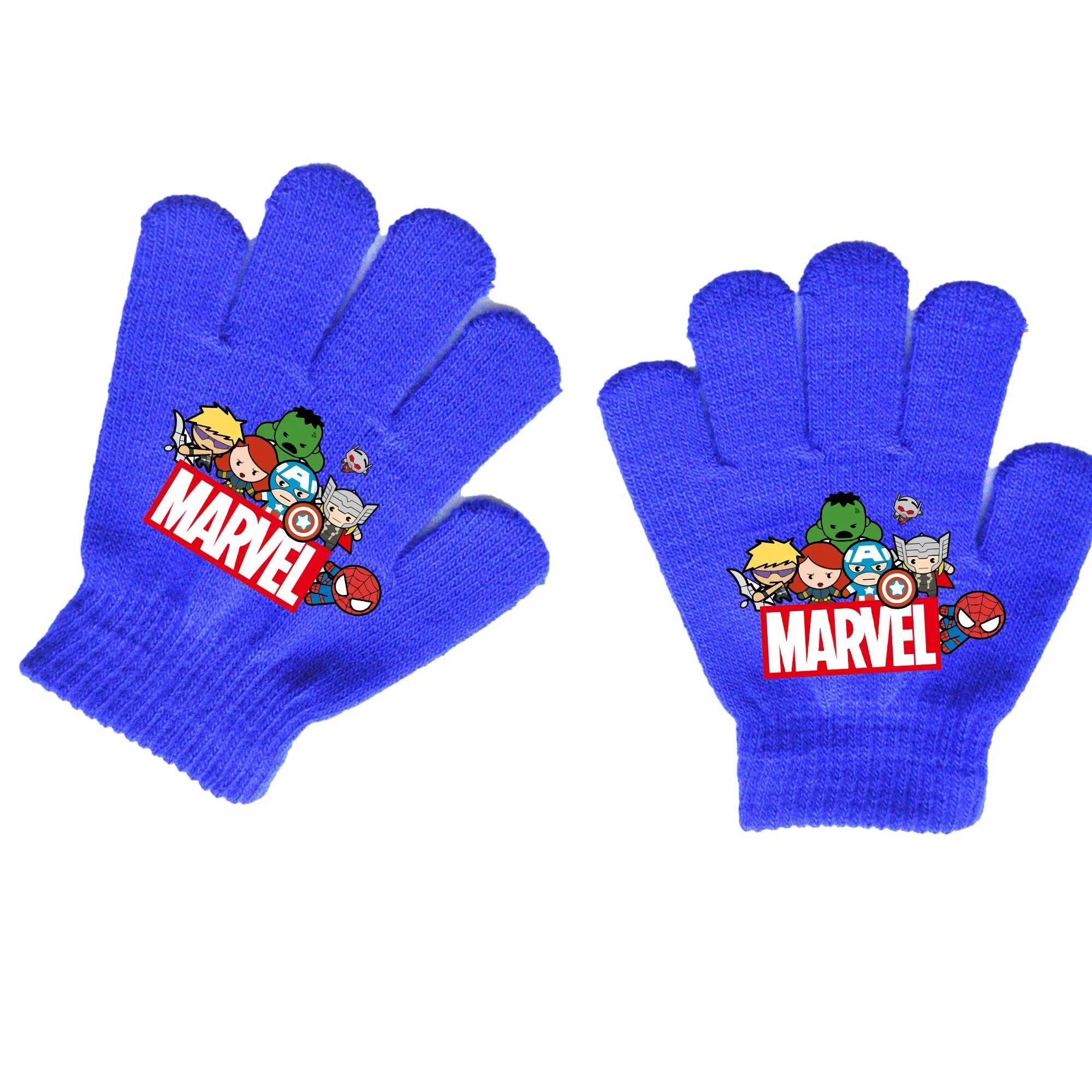 Зимние вязаные детские перчатки Spiderman Hulk Marvel с пальцами для мальчиков и девочек