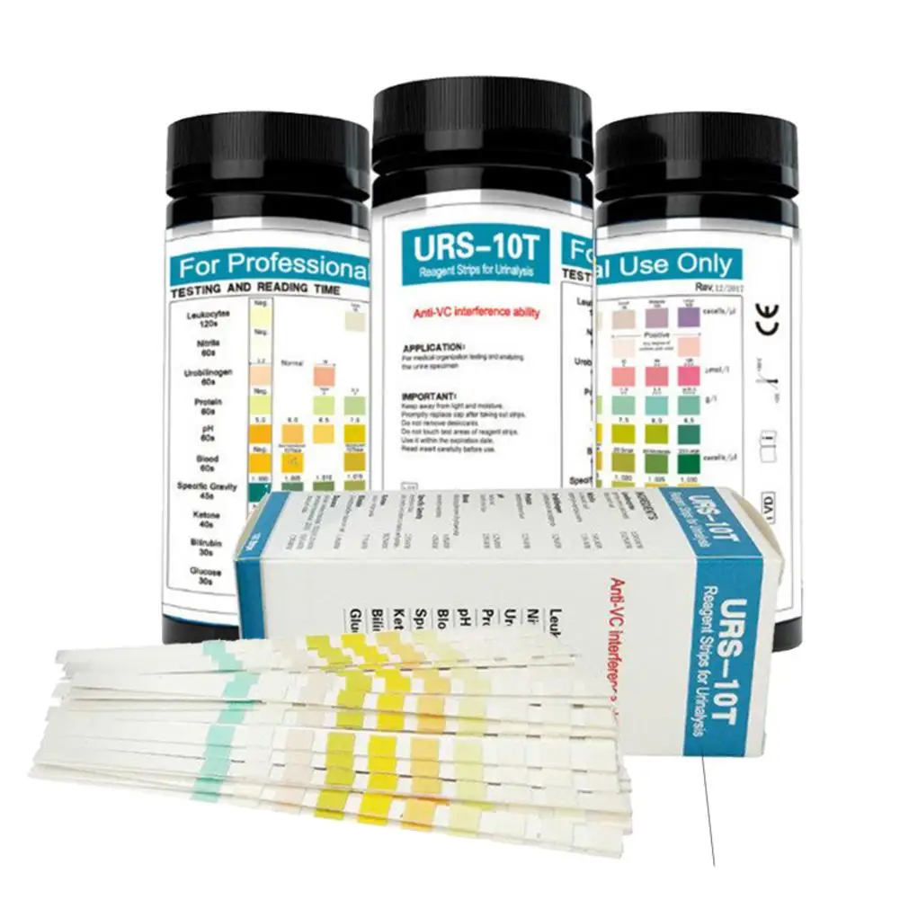 

50/100pcs URS-10T Laboratory Household PH Test Urine Test Strips 10 Urine Parameter Test Strips , Nitrite, Urobilinogen, Protein