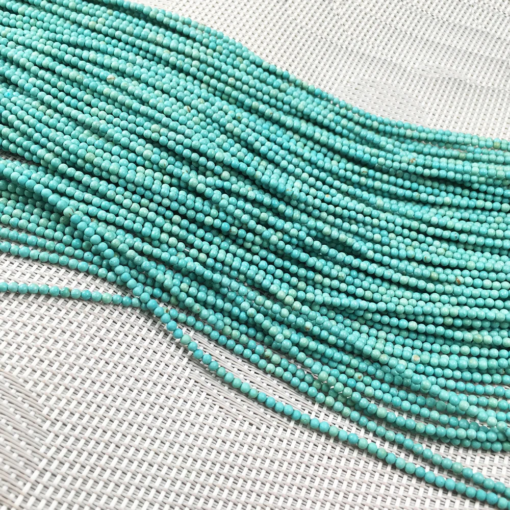 Бусины из натурального камня круглой формы бирюзовая нить для изготовления