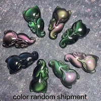 new fox pendant girl natural rainbow obsidian fox pendant men jewelry necklace charms for couple animal cute fox stone necklace