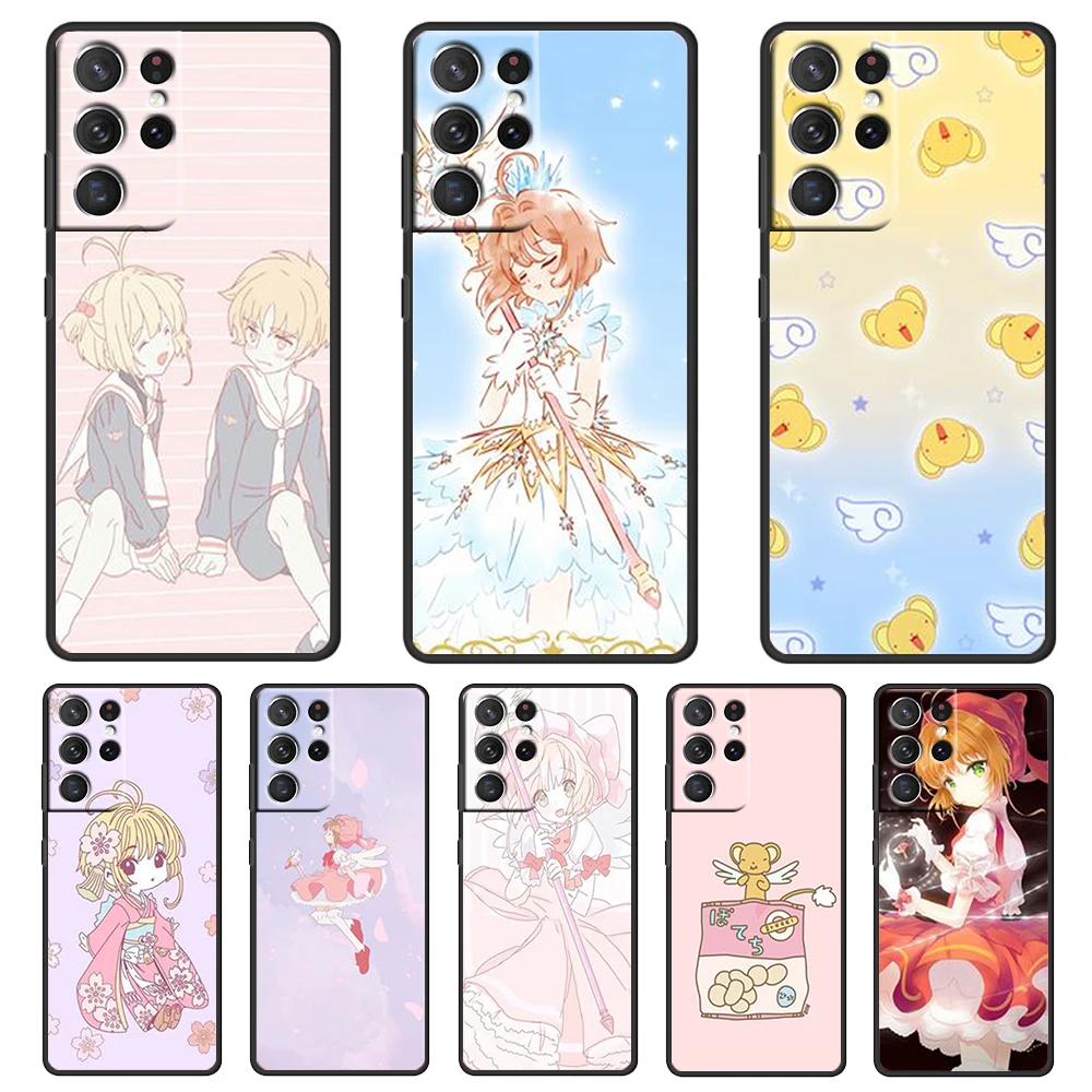 

Anime cute magical girl For Samsung Galaxy S22 S21 S20 FE Ultra S10 S9 S8 S7 S6 Plus 5G Silicone Soft Black Phone Case