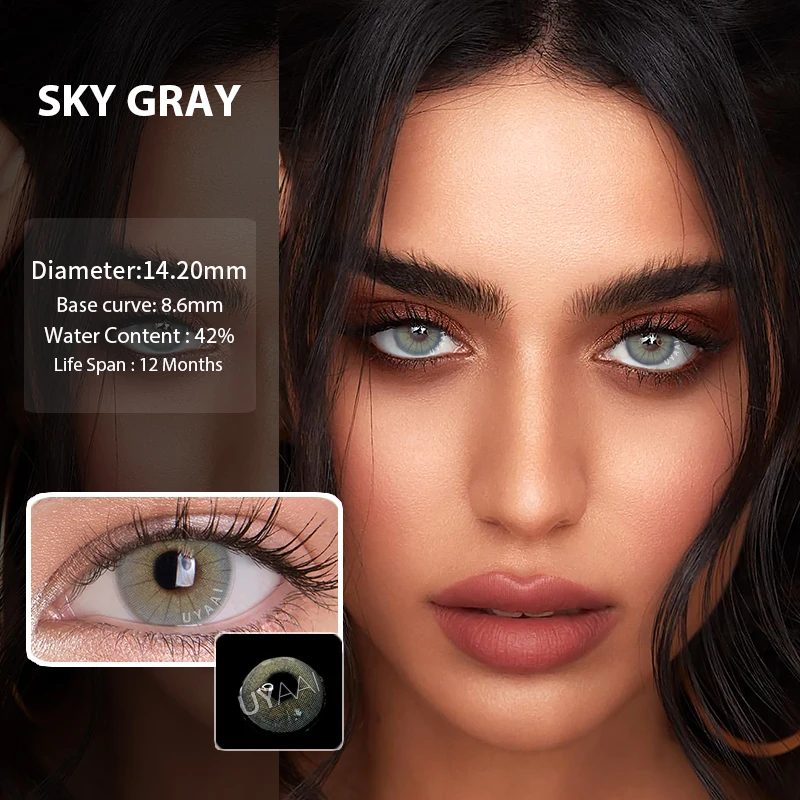 2pcs colored contact lenses eye beeswax series contact lenses color contact lens for eyes lenses gray yearly natural uyaai free global shipping