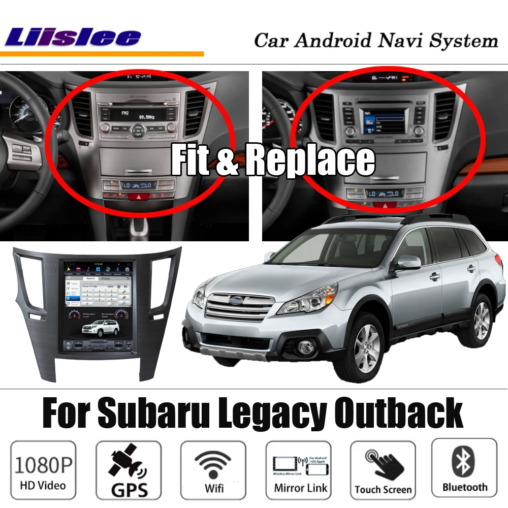 Вертикальный автомобильный стерео экран Tesla для Subaru Legacy Outback Carplay GPS навигационная