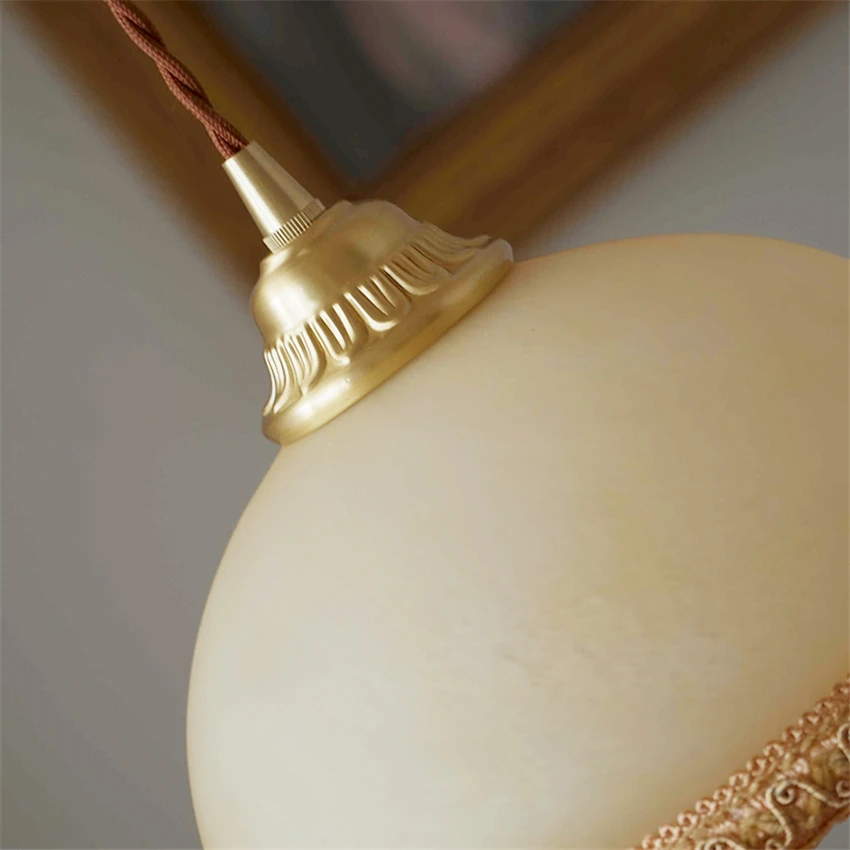 Фонарь с французской кисточкой для спальни стеклянная лампа латунное освещение