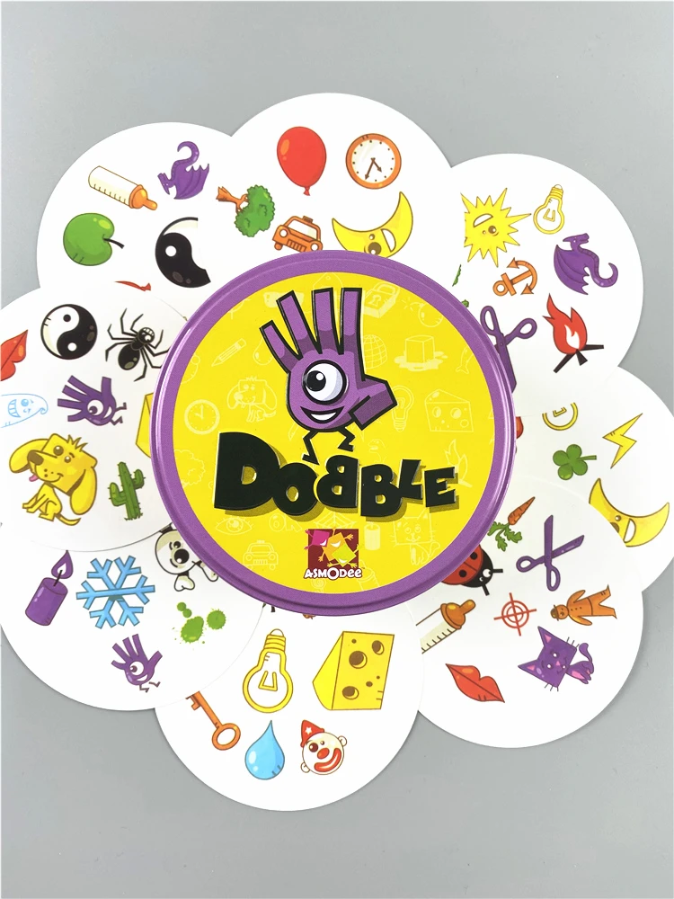 Caja de Metal de alta calidad, cartas de juego de garabatos, animales, Spot It, Hip Hop, versi&oacute;n en ingl&eacute;s, juego de garabatos en carretera, 83mm-0