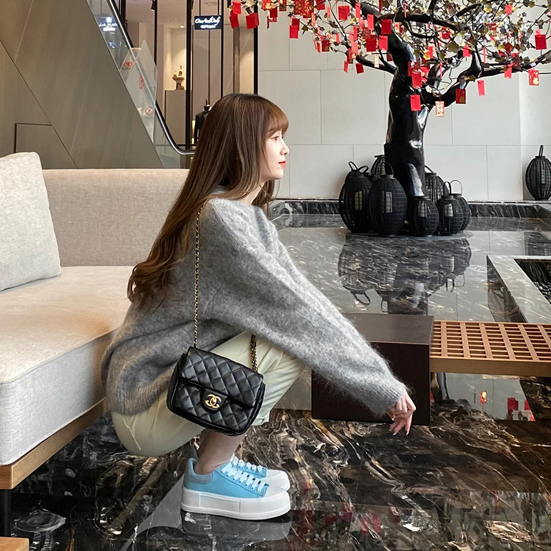 

Genuine Leather Sneakers Women Shoes Platform White Casual Vulcanize Shoes Woman Height Increasing Tennis Female Designer Newest