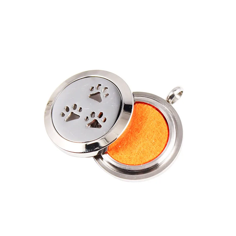 Chain and Pads as Gift! 25mm Dog Paw Aromatherapy / Essential Oil 316L Staniless Steel Perfume Diffuse Locket pendant Necklace | Украшения