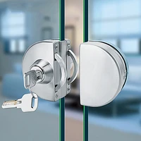 10 12mm glass door lock stainless steel double bolts swing push sliding access control office glass door lock office door lock