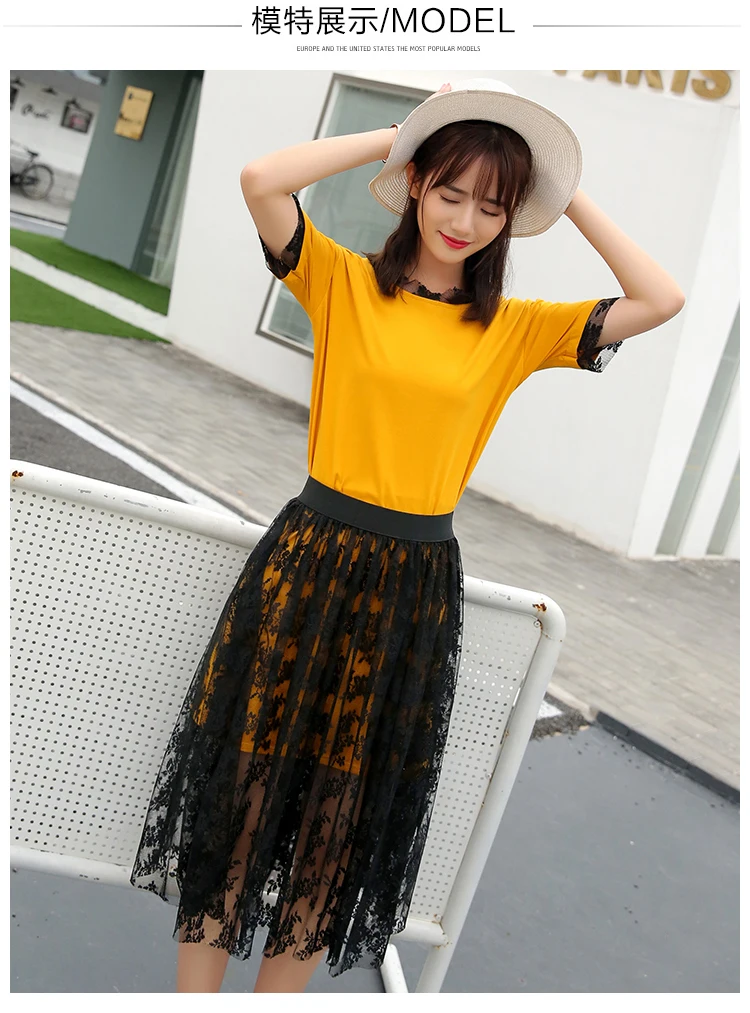 Модные повседневные высококачественные женские длинные футболки Топы + половина