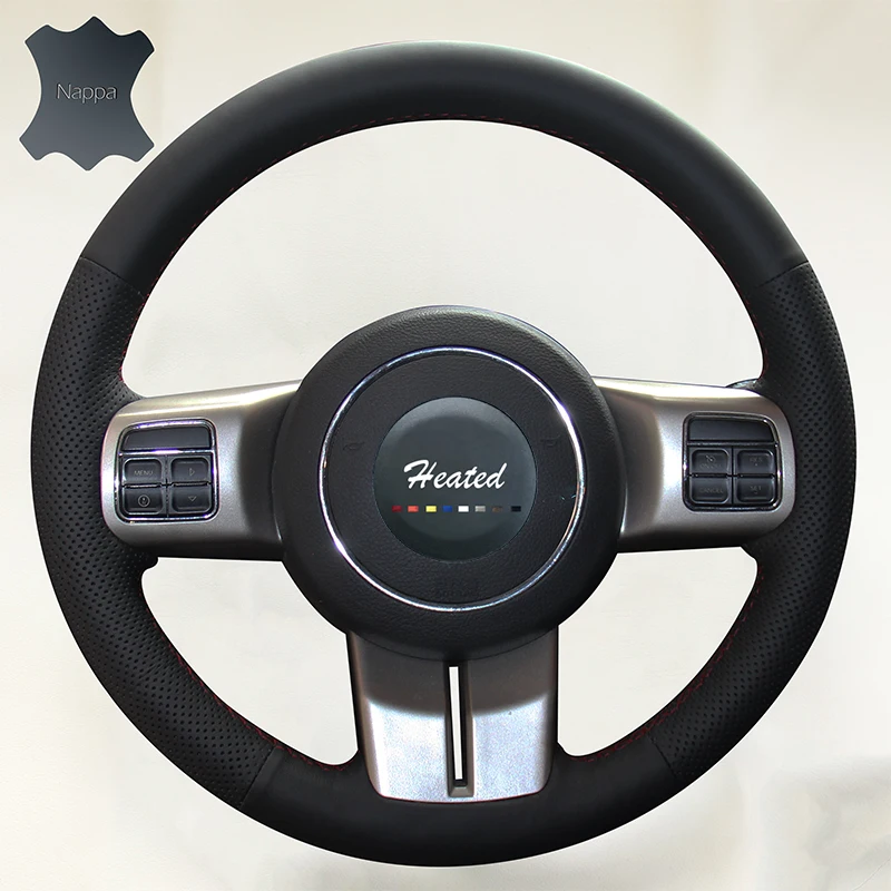 Наппа кожаная оплетка на руль чехол для Jeep Grand Cherokee 2011 2013 компас Wrangler Patriot 2016|on the