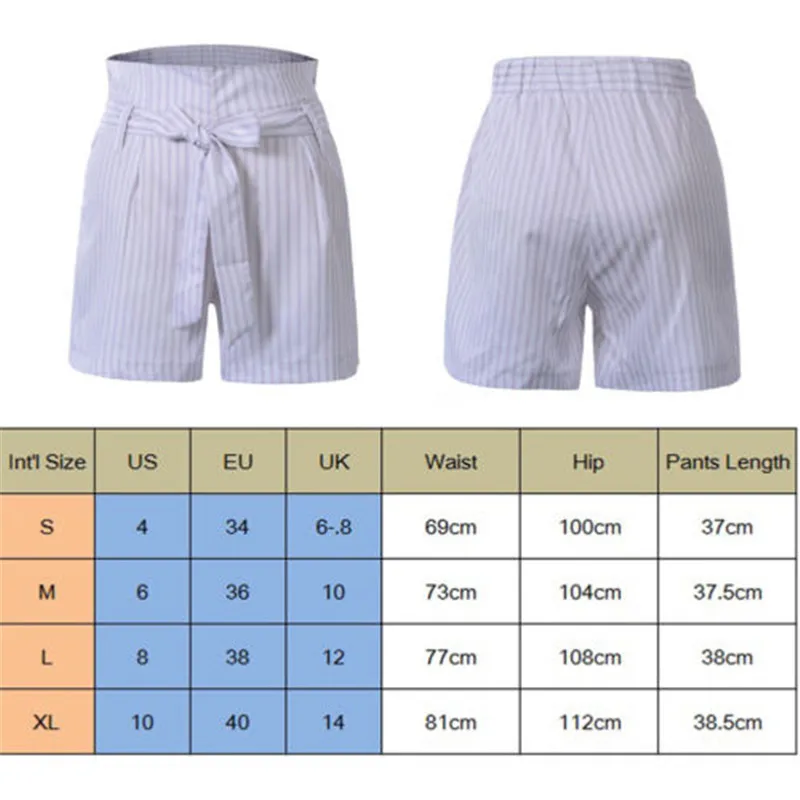 

New Fashion Women Casual High Waist Striped Shorts Casual Mini Skinny Shorts
