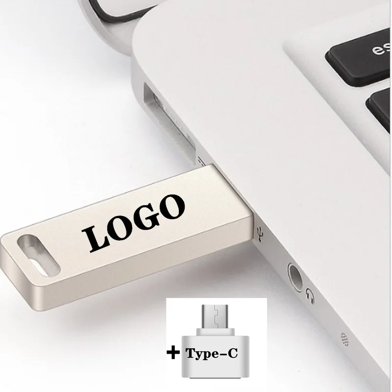 

Metal Pen Drive 128GB Key USB Stick Flash 64GB Pendrive 32GB Cle Usb Memory 16GB USB Flash Drive 4GB 8GB 256G Free Type-C Adapte