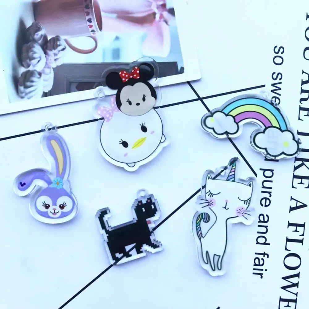 Модная акриловая Радужная кошка из смолы 10 шт. искусственное украшение сделай