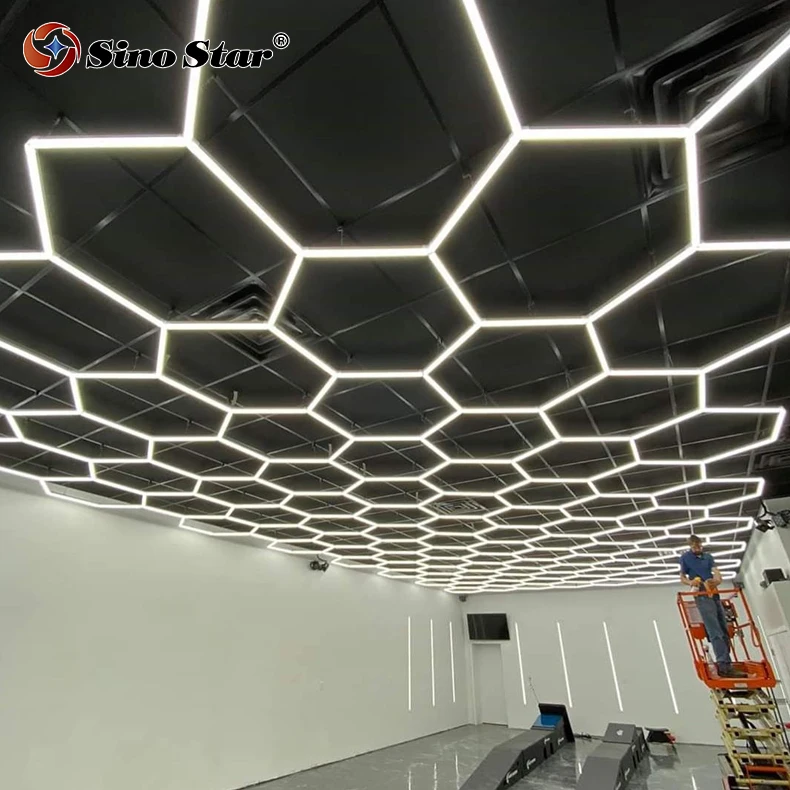 

STC202 car detailing shop Good use in United States car showroom 4s workshop dropshipping led hexagon