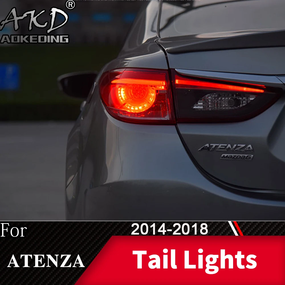 

AKD для Mazda 6 задний фонарь 2014-2018 светодиодный Противотуманные фары Дневной рабочий свет DRL тюнинг автомобильные аксессуары Mazda6 Atenza задние фонари 2 шт.