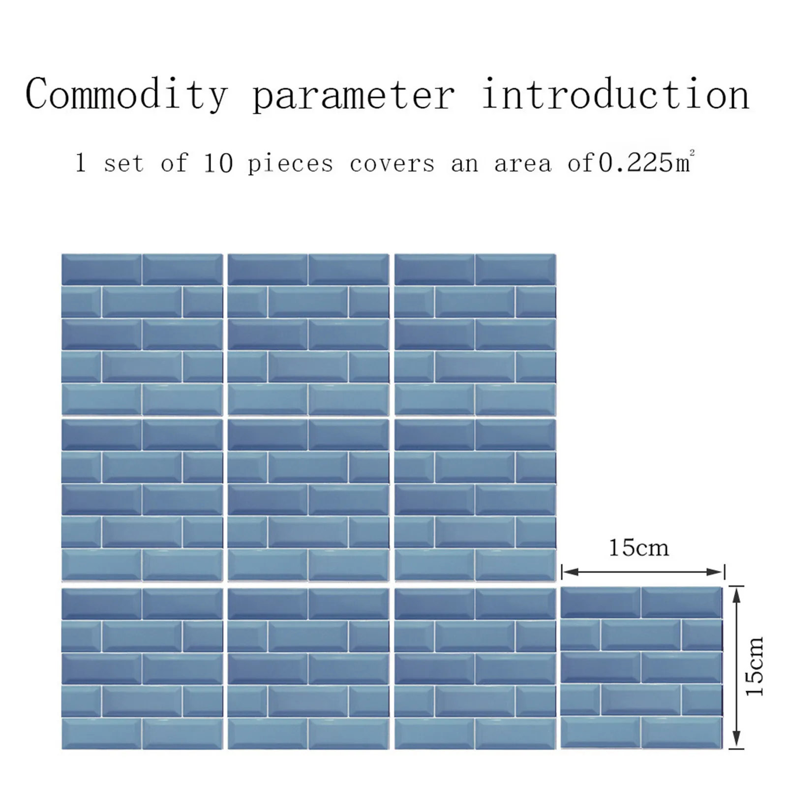 

10pcs/bag 3D Wall Sticker Brick Pattern Wallpaper for Living Room Bedroom TV Wall 10x10cm Waterproof Self-Adhesive Wall sticker