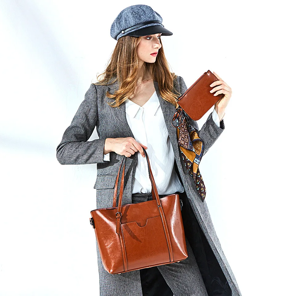 

1+1Genuine leather shoulder bolsa feminina de couro women bag handbags dames tassen handtas bolso de mano mujer ladies hand bags