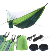 290140cm camping garden hammock with mosquito net outdoor furniture portable hanging bed strength parachute fabric sleep swing
