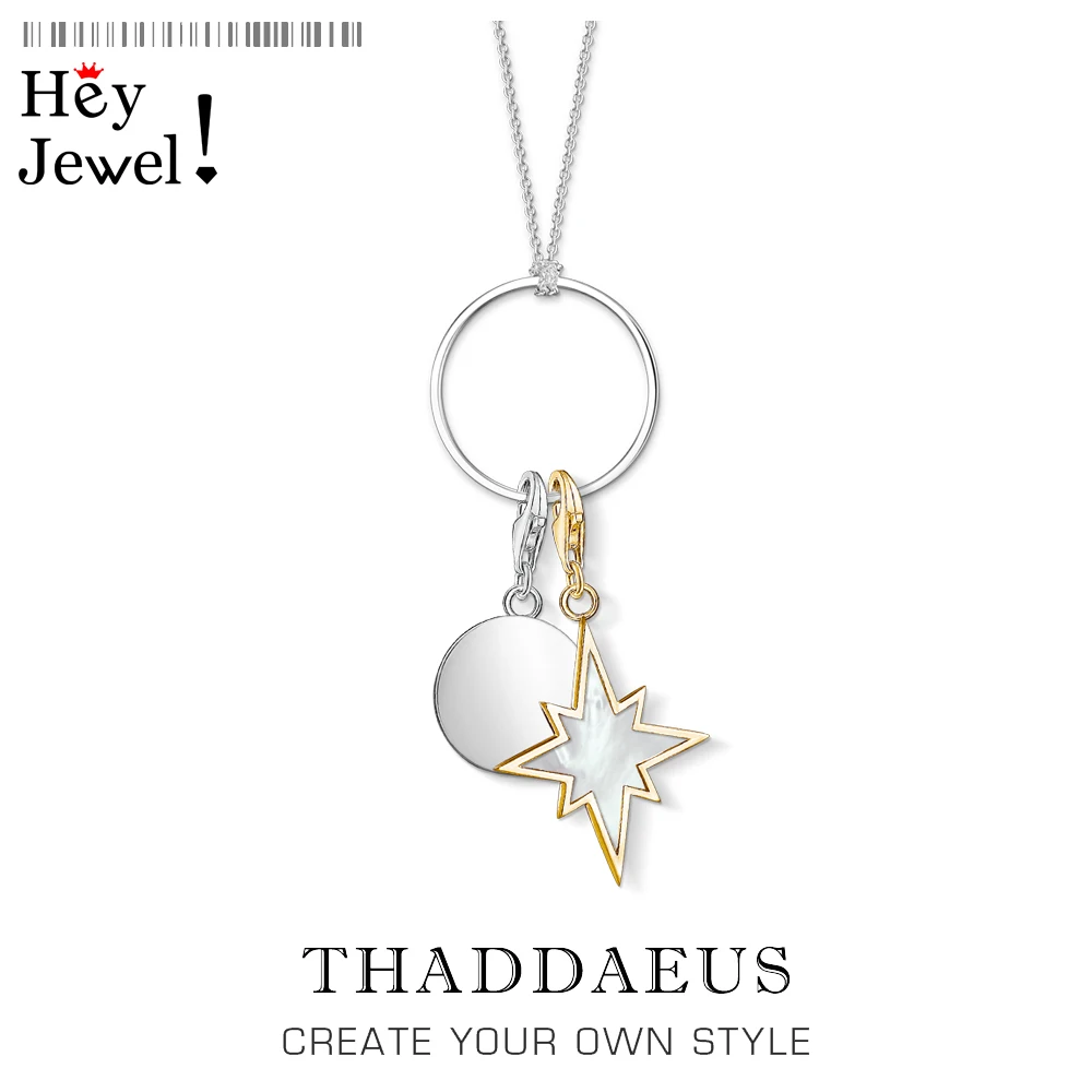 Ожерелье со звездой и круглыми дисками модные весенние ювелирные изделия