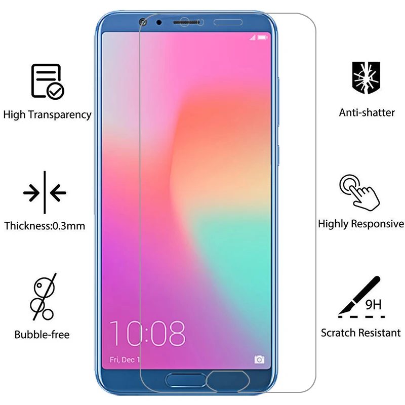 Чехол для huawei honor v10 защитная пленка закаленное стекло view v 10 view10 coque 9h huawey honer onor honr -