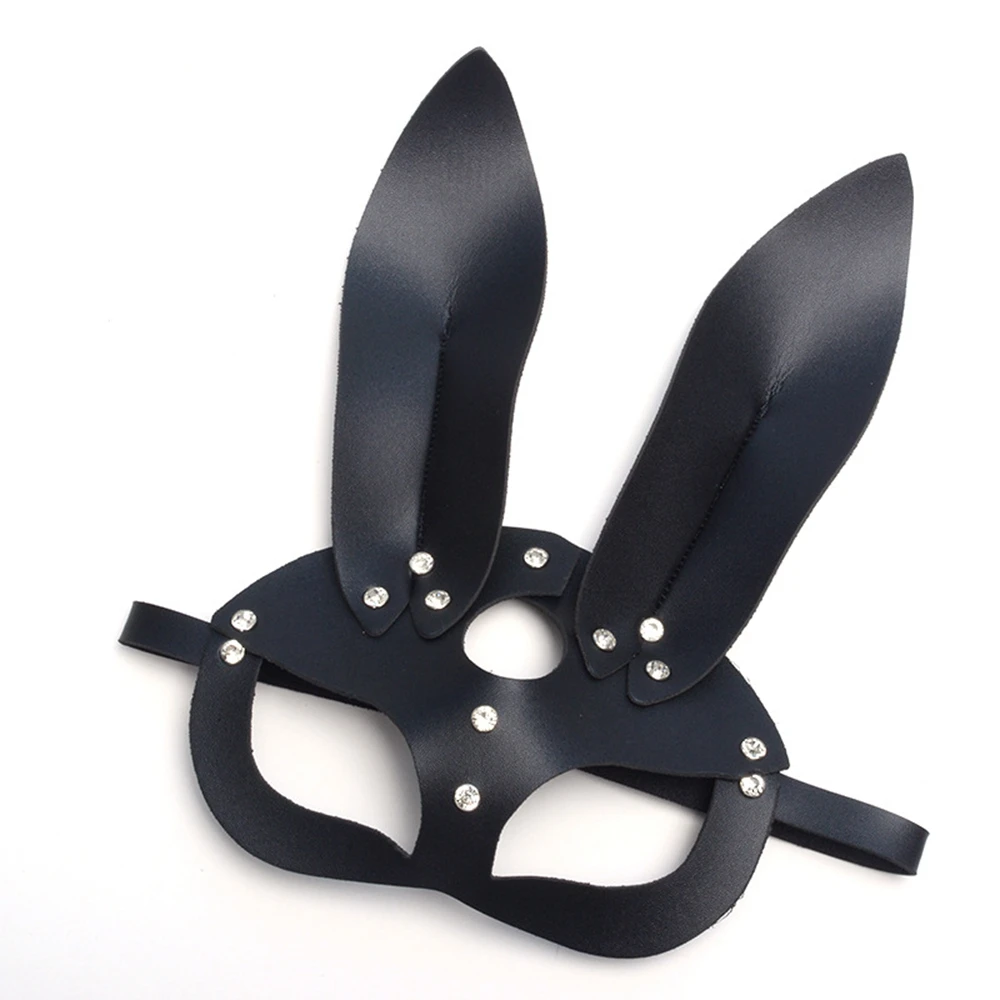 

New Black Women Sexy Rabbit Ears Mask Cute Bunny Long Ears Bondage Mask Halloween Masquerade Party Cosplay Costume Prop