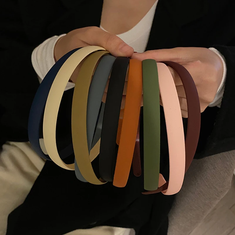 

2021 Trend New Fashion Korean Simple Frosted Candy Color Wild Toothy Thin Headband Bangs Hairpin Hair Accessories For Women