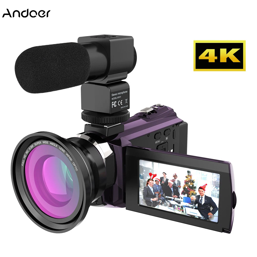 Andoer 4K 1080P 48MP 16X Zoom сенсорный экран Wi Fi ночная съемка цифровая видеокамера рекордер