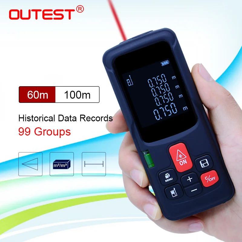 OUTEST лазерный дальномер 60 м/100 м ручной Точная измерительная мера устройство