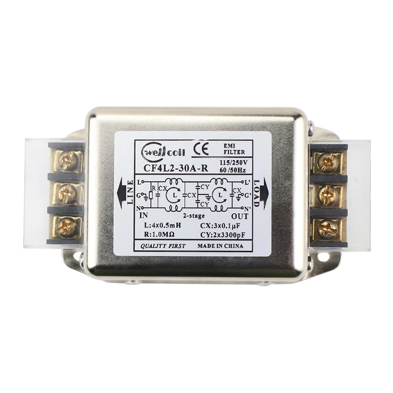 Ghxamp EMI фильтр блок питания 10A 20A 30A Расширенный EMI клеммный блок фильтр для аудио усилителя анти-помехи 1 шт