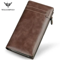 luxury genuine leather long wallet for men fashion vintage credit card holder coin purses business clutch cowhide leather 2020