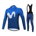 Велосипедный комплект Movistar Ropa Ciclismo 2021 для команды триатлона велосипедный комплект MTB с длинным рукавом велосипедные брюки комплект велосипедная одежда с длинным рукавом