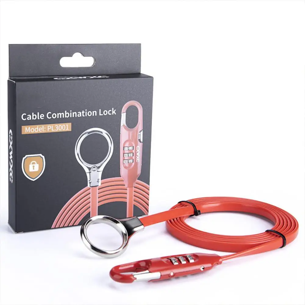 

Bicycle Helmet Lock PL3001 Code Lock Steel Cable Password Locks Wire Lock for Bicycle & Helmets Anti Theft Cycling Accessories