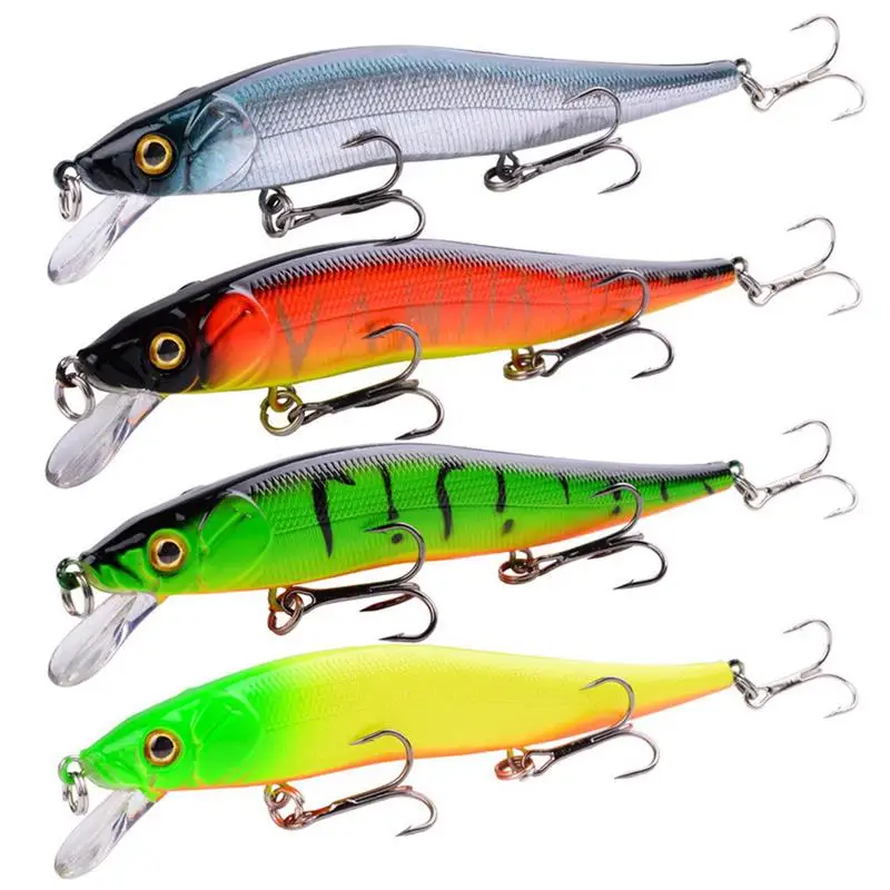 

Minnow Fishing Lure 11.5cm 13.9g Floating Artificial Hard Bait Bass Wobbler Lures Crankbait Pike Treble Hooks Tackle