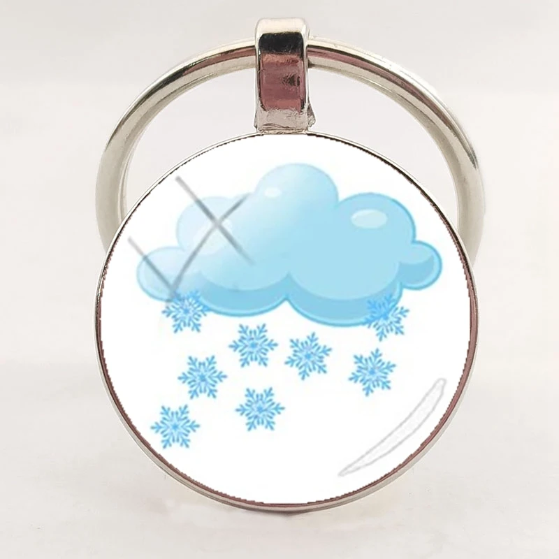 Новый модный брелок с логотипом погоды милый круглый из стекла подвеска в виде