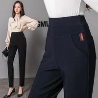 2021 autumns new style exterior underpants womens high waist large size loose and thin black versatile casual pencil pants