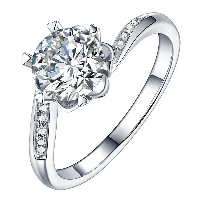 

Korean Style Ladies Wedding Eternal Ring Inlay Shine Round Cubic Zirconia 2022 Trend Jewellry For Women Engagement Birthday Gift