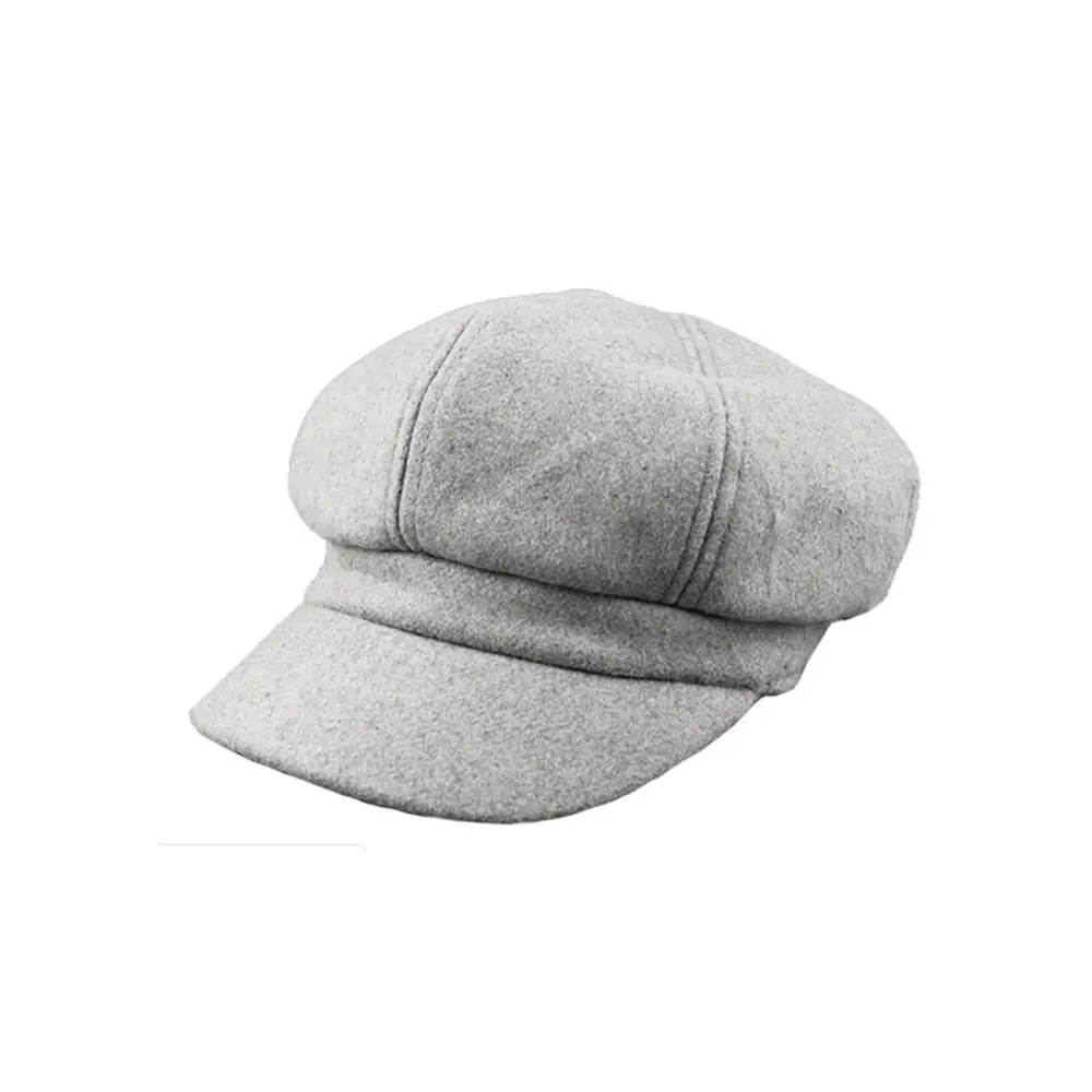 Женская шерстяная восьмиугольная шапка с широкими полями повседневный теплый