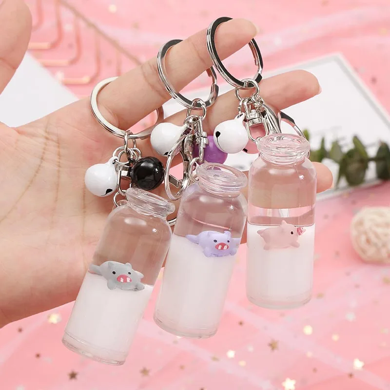 Милый молочный брелок на ключи в форме поросенка автомобиль плавающий