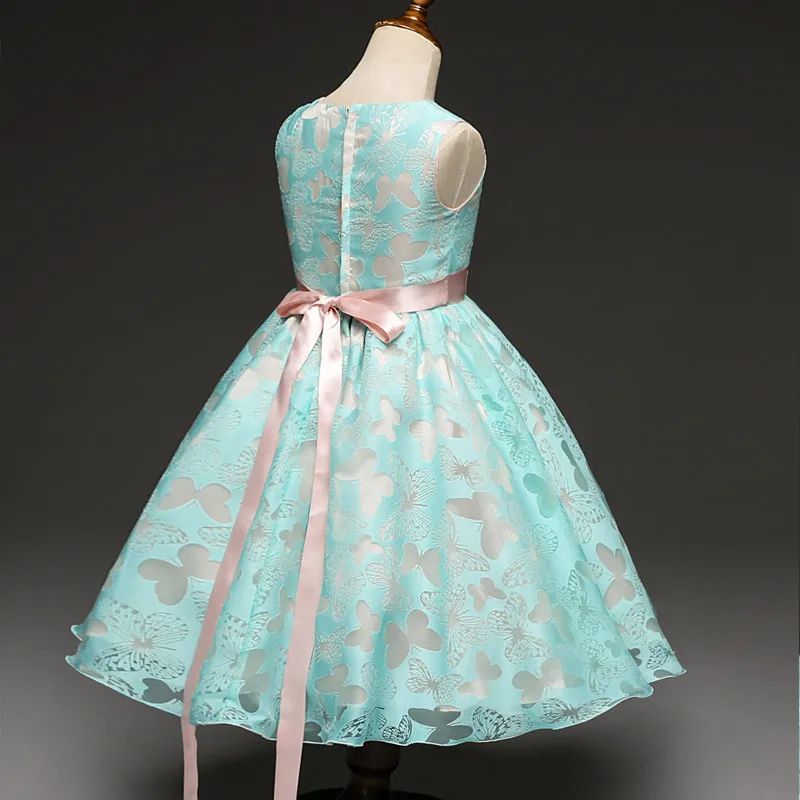 Детские синие платья для девочек платья-пачки с бабочками детское летнее платье